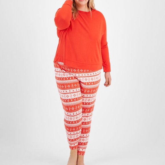 JENNI Intimates Long Sleeve Mix It Pajama Set NWT - Picture 1 of 5